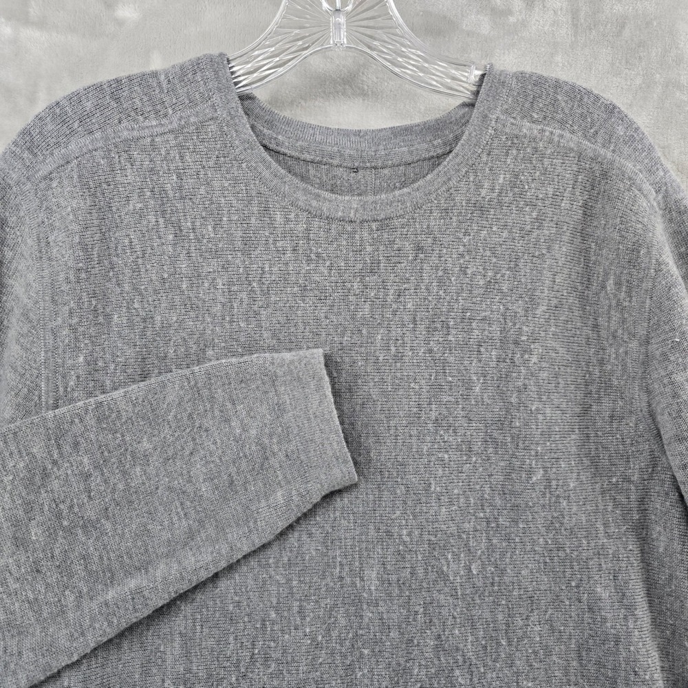 Lululemon Sweater Mens Medium Gray Crewneck Long Sleeve Live In Practice Knit